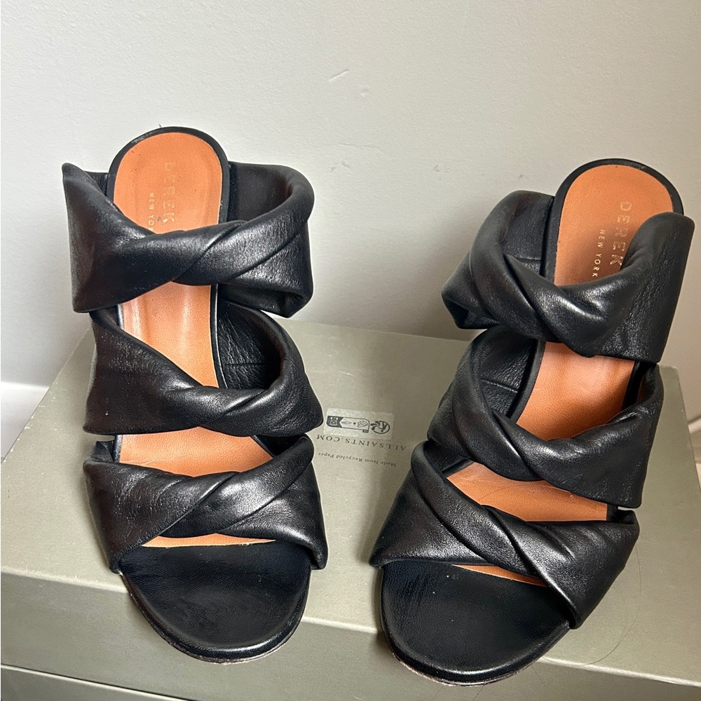 Derek Lam Black Twisted Strap mules